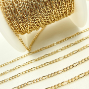 2931CHRGF. Gold Filled Flat Figaro Chain
